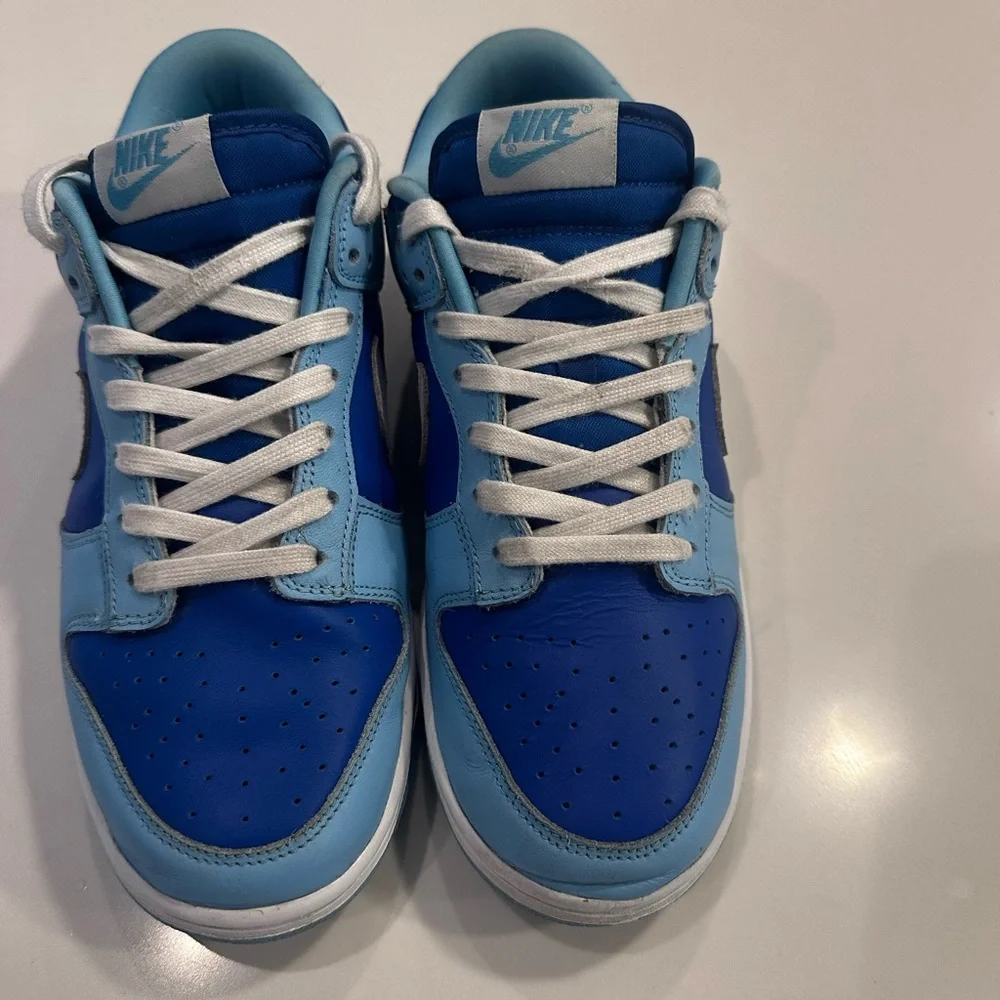 Nike Dunk Low Retro QS Flash White Argon Blue Flash - Picture 3 of 4